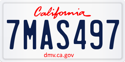 CA license plate 7MAS497