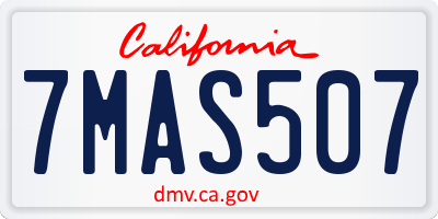 CA license plate 7MAS507