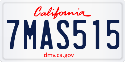 CA license plate 7MAS515