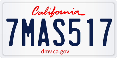 CA license plate 7MAS517