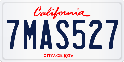 CA license plate 7MAS527