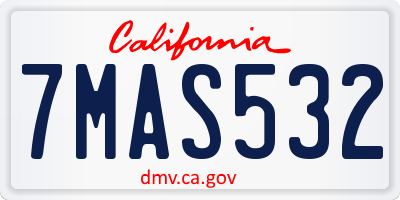 CA license plate 7MAS532