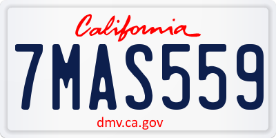 CA license plate 7MAS559