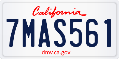 CA license plate 7MAS561