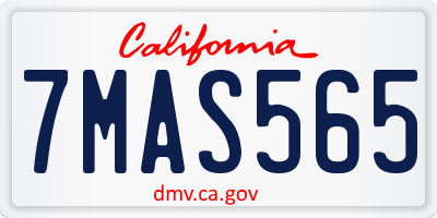 CA license plate 7MAS565