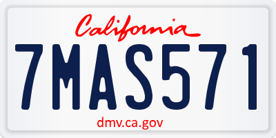 CA license plate 7MAS571