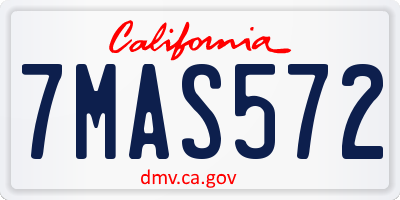 CA license plate 7MAS572