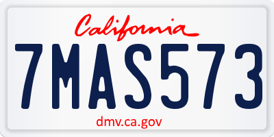 CA license plate 7MAS573
