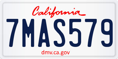 CA license plate 7MAS579