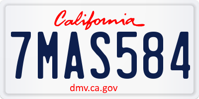 CA license plate 7MAS584