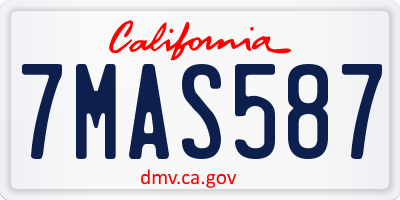 CA license plate 7MAS587