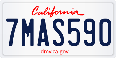 CA license plate 7MAS590