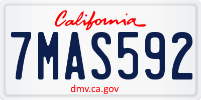 CA license plate 7MAS592