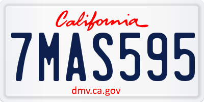 CA license plate 7MAS595