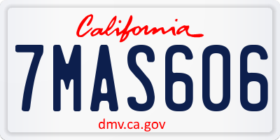 CA license plate 7MAS606