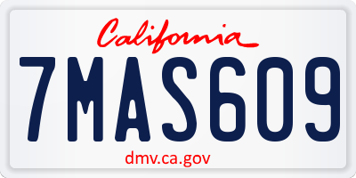 CA license plate 7MAS609