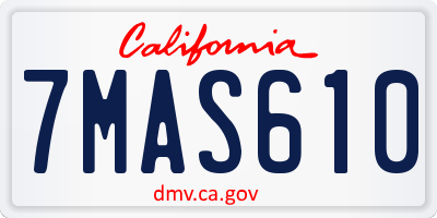 CA license plate 7MAS610