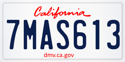 CA license plate 7MAS613