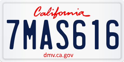 CA license plate 7MAS616