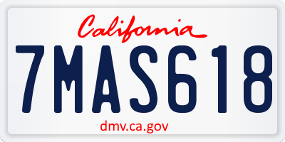 CA license plate 7MAS618