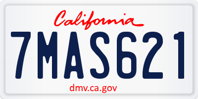 CA license plate 7MAS621