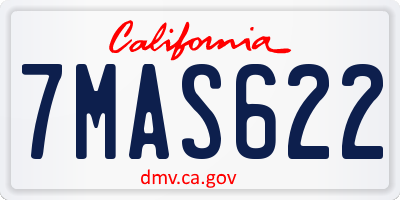 CA license plate 7MAS622