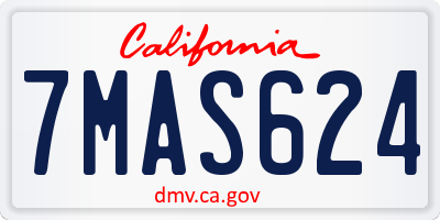 CA license plate 7MAS624