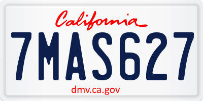 CA license plate 7MAS627