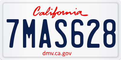 CA license plate 7MAS628