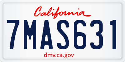CA license plate 7MAS631