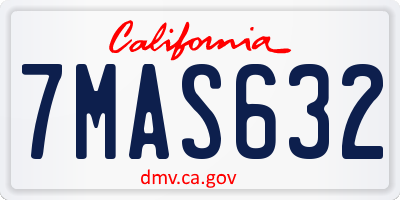 CA license plate 7MAS632