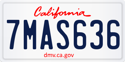 CA license plate 7MAS636