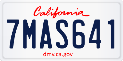 CA license plate 7MAS641