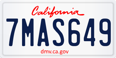 CA license plate 7MAS649