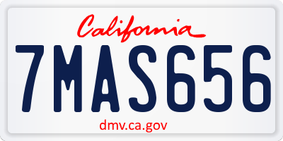 CA license plate 7MAS656