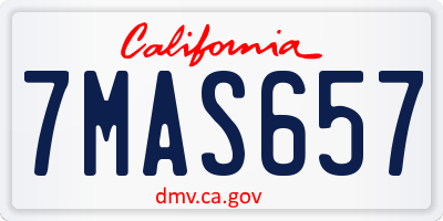 CA license plate 7MAS657