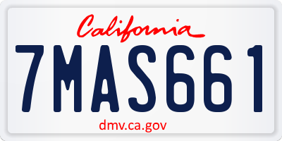 CA license plate 7MAS661