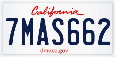 CA license plate 7MAS662