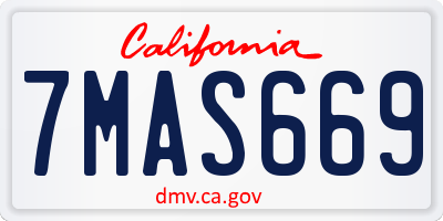 CA license plate 7MAS669