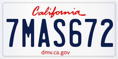 CA license plate 7MAS672