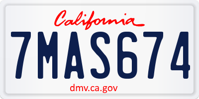 CA license plate 7MAS674