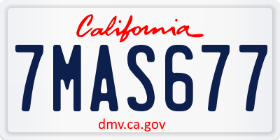 CA license plate 7MAS677
