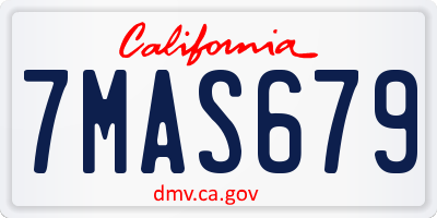 CA license plate 7MAS679