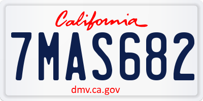 CA license plate 7MAS682