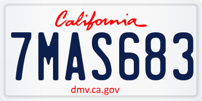 CA license plate 7MAS683