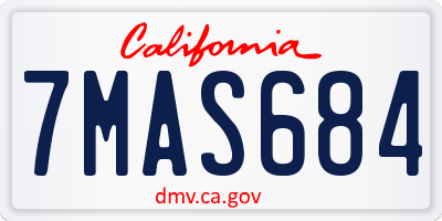 CA license plate 7MAS684
