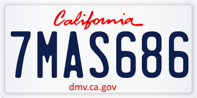 CA license plate 7MAS686