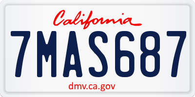 CA license plate 7MAS687
