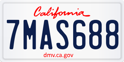 CA license plate 7MAS688