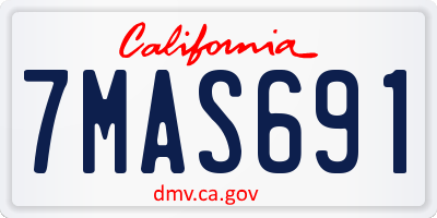 CA license plate 7MAS691